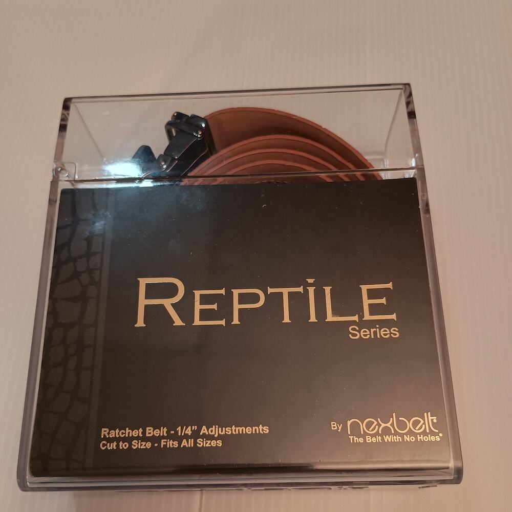 Nexbelt Reptile Pattern Ratchet Belt Quick Release Handcrafted Cut to Size